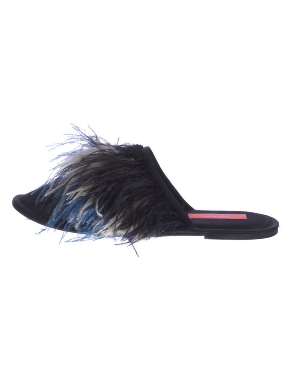 La Double J Feather Trim Slide Sandal - Picture 2 of 6